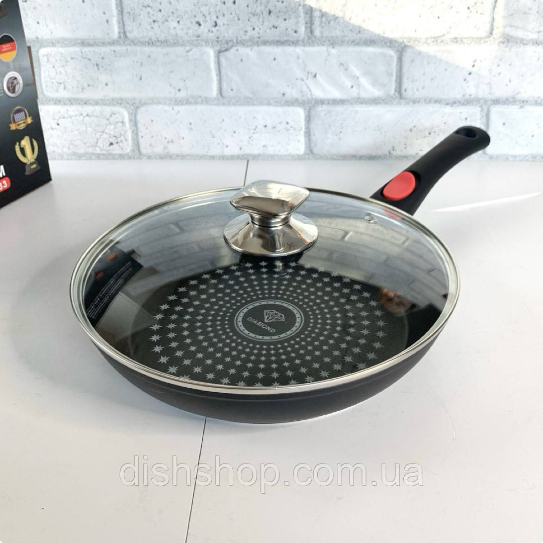 Сковорода Benson з кришкою 24 см із антипригарним покриттям, фото 1