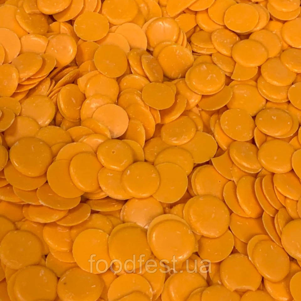 Глазур кондитерська кольорова з ароматом манго ТМ "MIR" (305/Ю), пакування 500 грам, фото 1