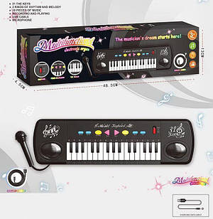 Синтезатор з мікрофоном на 31 клавішу, USB-кабель, на батарейках