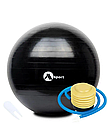 Фітбол (гімнастичний м’яч) 65 см із насосом — для фітнесу, йоги та реабілітації MSport в кольорах : синій. сірий . чорний, фото 6