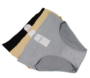 Набір трусиків 3 шт. з утягувальним поясом у рубчик S-M різнобарвні Ouno 3901