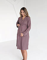 Теплий халат для вагітних WAFFLE (какао), фото 2