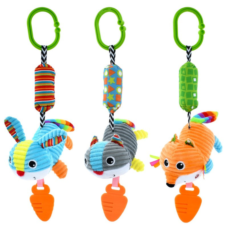 Підвіска м'яка BF2421-3-4, 35см, тварина, звук, прорізувач, фото 1