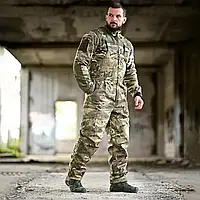 Тактичний зимовий комбінезон на синтепоні піксель/мультикам Форма ВСУ зима Військовий комбінезон утеплениЙ