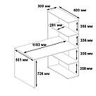 Стіл письмовий дитячий з полицями Робочий стіл для кабінету 120 см у дім або офіс Комп’ютерний столик із ЛДСП, фото 10