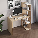 Стіл письмовий дитячий з полицями Робочий стіл для кабінету 120 см у дім або офіс Комп’ютерний столик із ЛДСП, фото 3