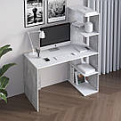 Стіл письмовий дитячий з полицями Робочий стіл для кабінету 120 см у дім або офіс Комп’ютерний столик із ЛДСП, фото 6