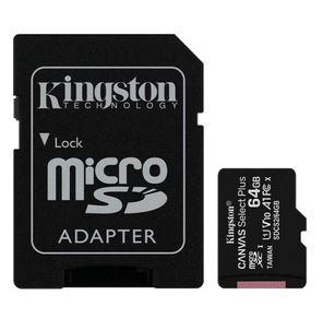 Карта пам'яті microSD Kingston 64GB microSDXC Canvas Select Plus 100R A1 C10 Card + ADP, фото 1