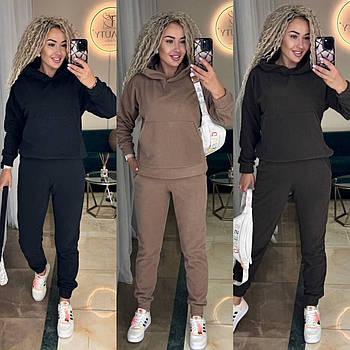 Костюм жіночий спортивний з двостороннього флісу з капюшоном рр.42-44; 46-48; 50-52