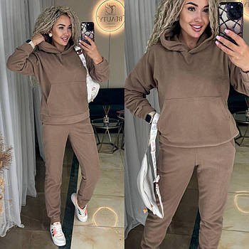 Костюм жіночий спортивний з двостороннього флісу з капюшоном рр.42-44; 46-48; 50-52