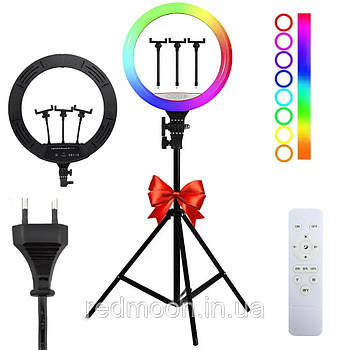 Кільцева лампа 45см RGB, MJ45 + Подарунок Штатив 0,66-2м / Світлодіодна лампа для зйомок / Лампа кільцева