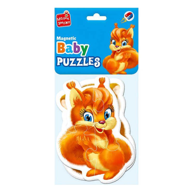 Гр Пазли магнітні бейбі "Малюк зможе.Пухнастики" VT3208-18 (50) "Vladi Toys", в пакеті, фото 1