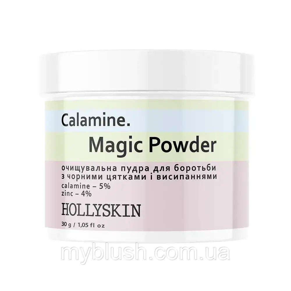 Очищувальна пудра для боротьби з чорними цятками і висипаннями HOLLYSKIN Calamine. Magic Powder 30 g, фото 1