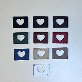 Мікс шкіряних пришивних бірок (Серце)