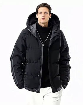 Куртка чоловіча зимова для хлопчика підлітка чорна