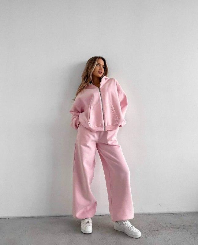 Жіночий спортивний костюм; Колір: мелпнж, чорний, барбі   ; Розмір: 42-46 ;, фото 1