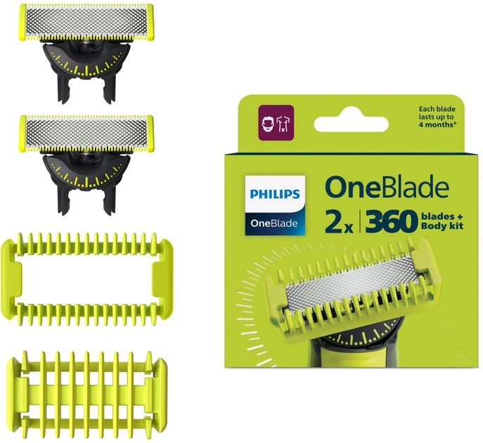 Змінні касети Philips One Blade 360 Face+Body Kit QP624/50 (2шт.)