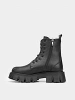 Дитячі підліткові утеплені шкіряні ортопедичні черевики на липучках 40 р, фото 2