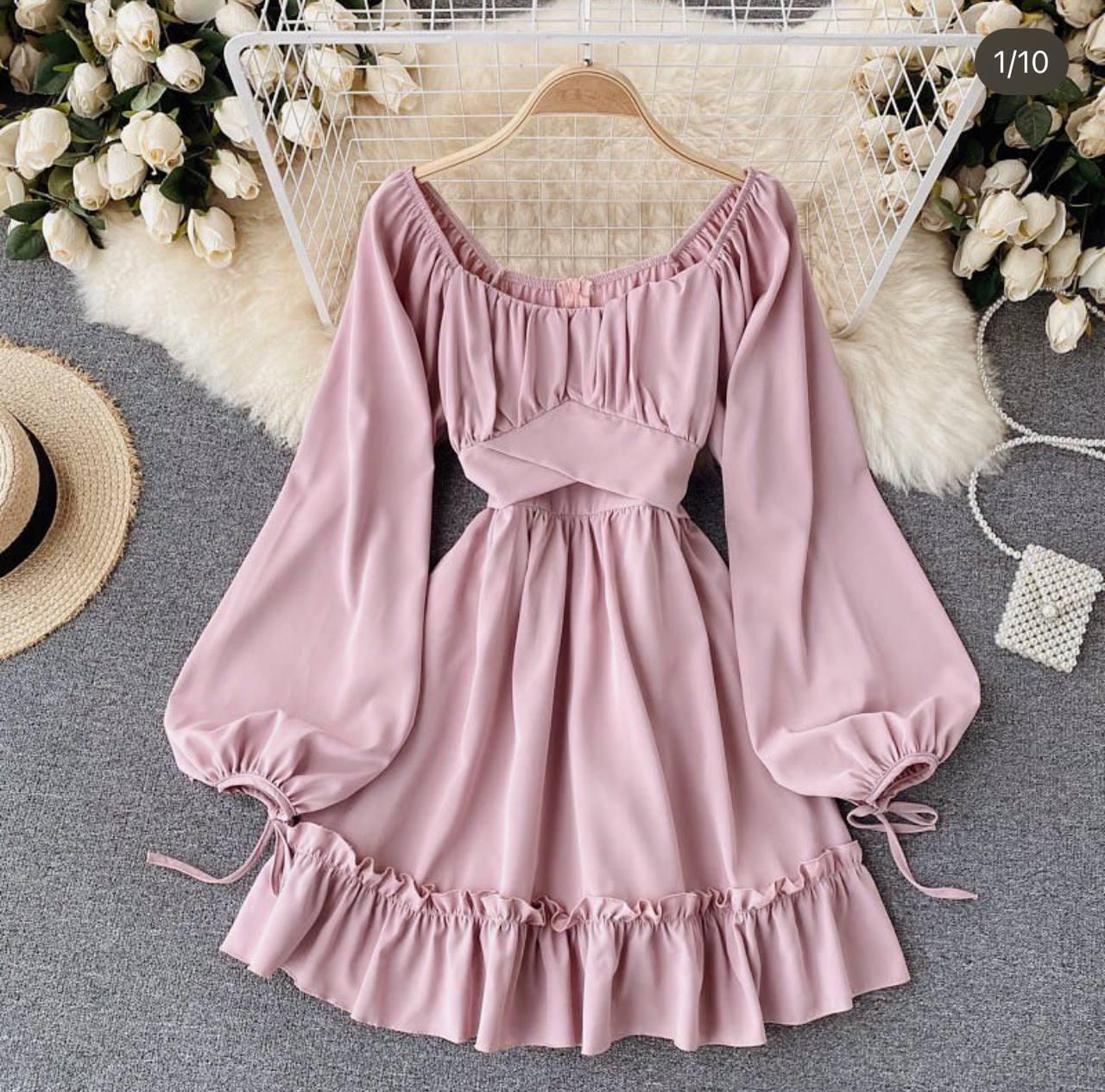 Жіноча сукня з софту з поясом і змійкою Модель: 1491-304 Колір: білий, чорний, фрез, фото 1