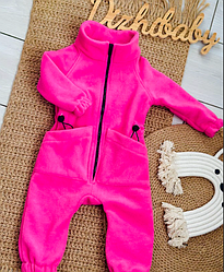 Флісовий комбінезон дитячий Dizhi baby (розміри на зріст: 56-86) рожевий