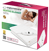 Електроковдра Esperanza Satin EHB002 White, 150 Х 80 см, 60 Вт, 3 режими нагрівання, Польща