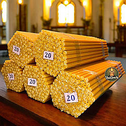 Свічка церковна № 20 5 упаковок (1 упаковка 100 штук) час горіння 3 години і 10 хв