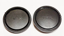 Комплект (2 кришки) NEX Sony E-mount задня Кришка об'єктива+заглушка байонета NEX, Sony