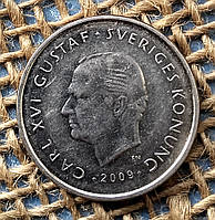 1 крона 2009 року. "200-річчя роз'єднання Фінляндії та Швеції". Швецiя