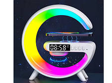 Led light rgb gaming charger induction speaker alarm clock radio clock