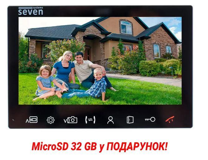 Відеодомофон 7" Seven DP-7575 IPS Black, фото 1