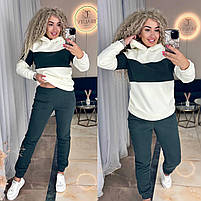 Жіночий флісовий спортивний костюм кофта с капюшоном и джоггеры (Норма та напівбатал), фото 6