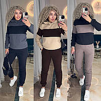 Жіночий флісовий спортивний костюм кофта с капюшоном и джоггеры (Норма та напівбатал), фото 8