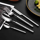 Набір столових приборів срібного кольору Graz з нержавіючої сталі REMY-DECOR 4 предмети для ресторанів кафе та будинку, фото 3
