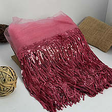 Бахрома танцювальна з паєткою 20см, темно-рожевий