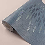 Шпалери вінілові на флізеліні 0.53 × 10.05 м Marburg 55725, сині — для спальні, вітальні, коридору, фото 4