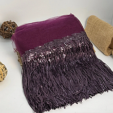 Бахрома танцювальна з паєткою 20см, темно-фіолетовий