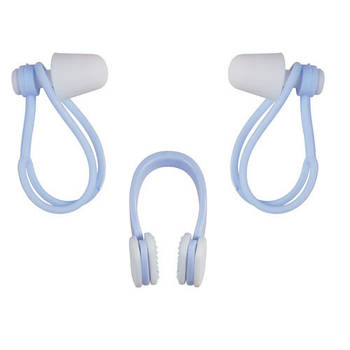 Набір для плавання беруші та затискач для носа Sainteve SY-9506 силікон (в кейсі) Синій