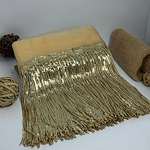 Бахрома танцювальна з паєткою 20см, світло-жовтий