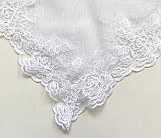 Весільна хустка "Наречена", тканина фатин + мереживо