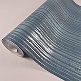 Шпалери вінілові на флізеліні 0.53 × 10.05 м Marburg 55720, темно-блакитні — для спальні, вітальні, коридору, фото 2