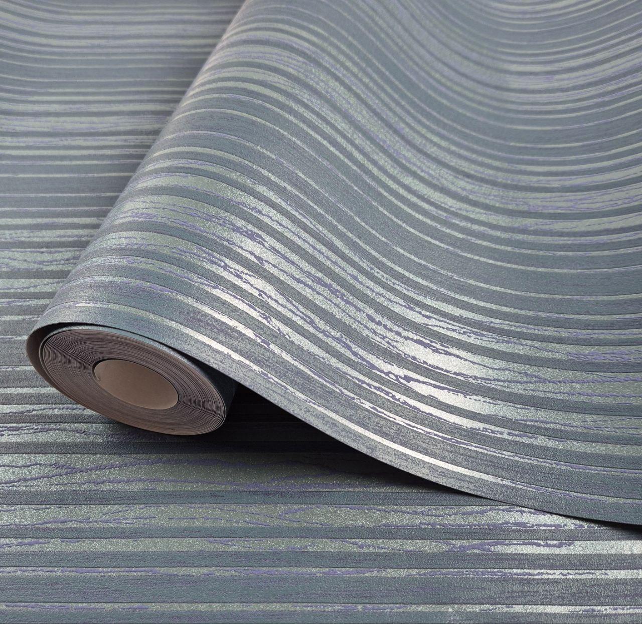 Шпалери вінілові на флізеліні 0.53 × 10.05 м Marburg 55720, темно-блакитні — для спальні, вітальні, коридору, фото 1