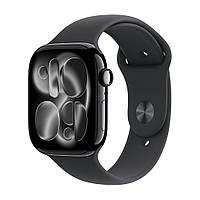 Apple Watch Series 11 GPS 42mm Jet Black Aluminium Case with Black Sport Band - S/M (MEQT4)