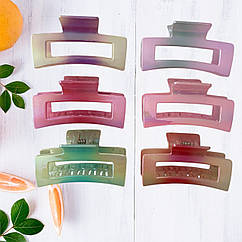 Крабі для волосся пластикові гуртом 8.5*4.5 см 12 шт/уп ПЕРЛАМУТРОВІ