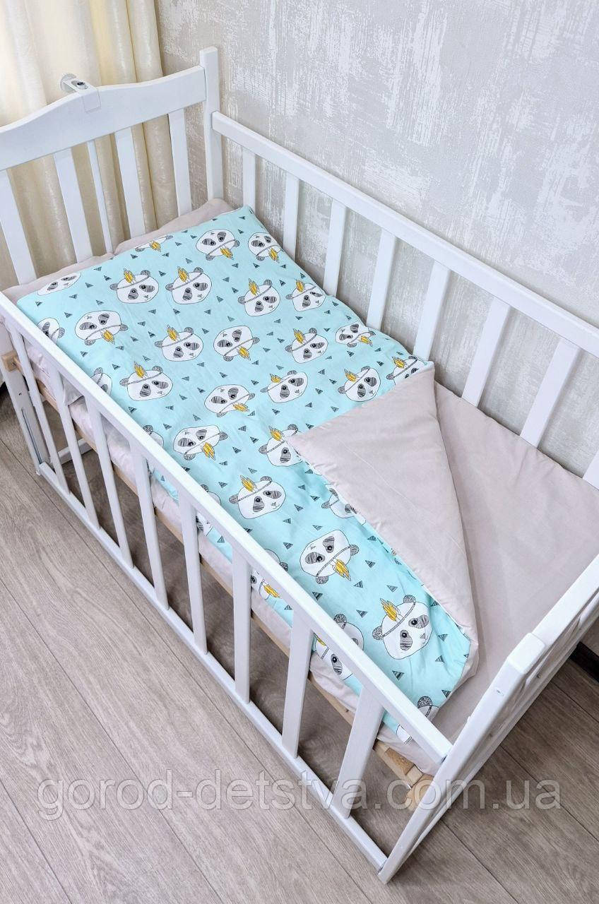 Комплект постільної білизни в дитяче ліжечко 120*60 см наволочка підковдра простирадло, фото 1
