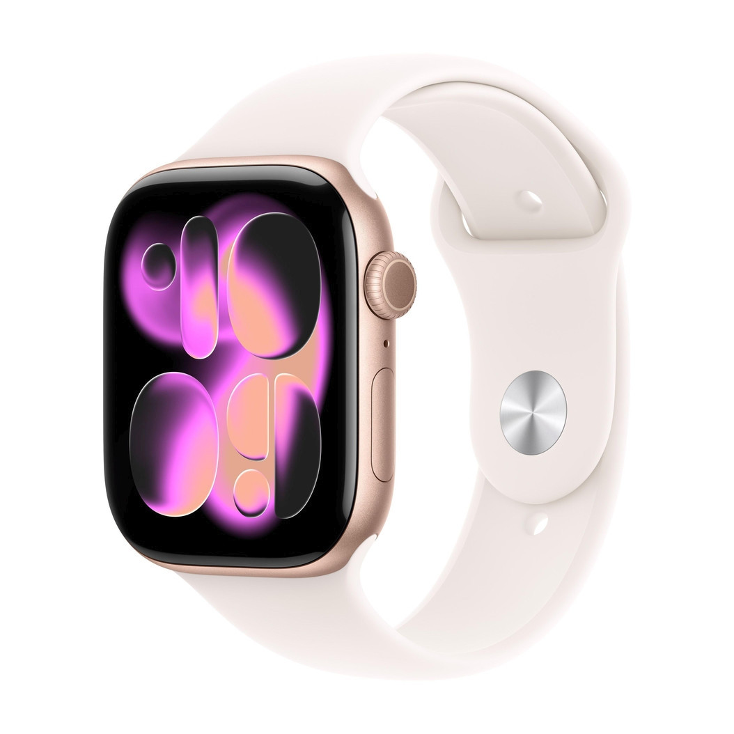 Apple Watch Series 11 GPS 46mm Aluminium Rose Gold Case with Light Blush Sport Band - M/L (MEV74)