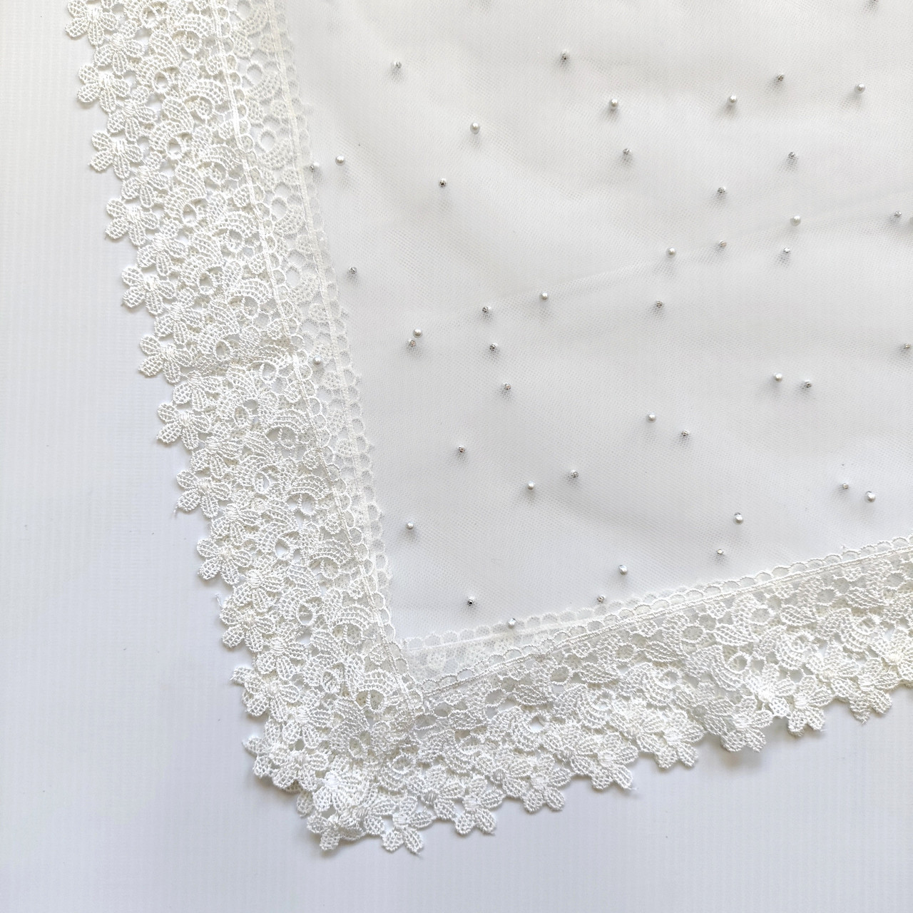 Весільна хустка "Традиція", тканина фатин + мереживо, фото 1