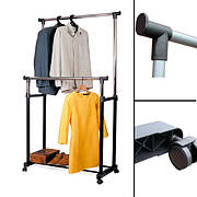 Зберігання та догляд за одягом Підлогова стійка-вішалка для одягу металева з регулюванням висоти вантажопідйомність до 30 кг