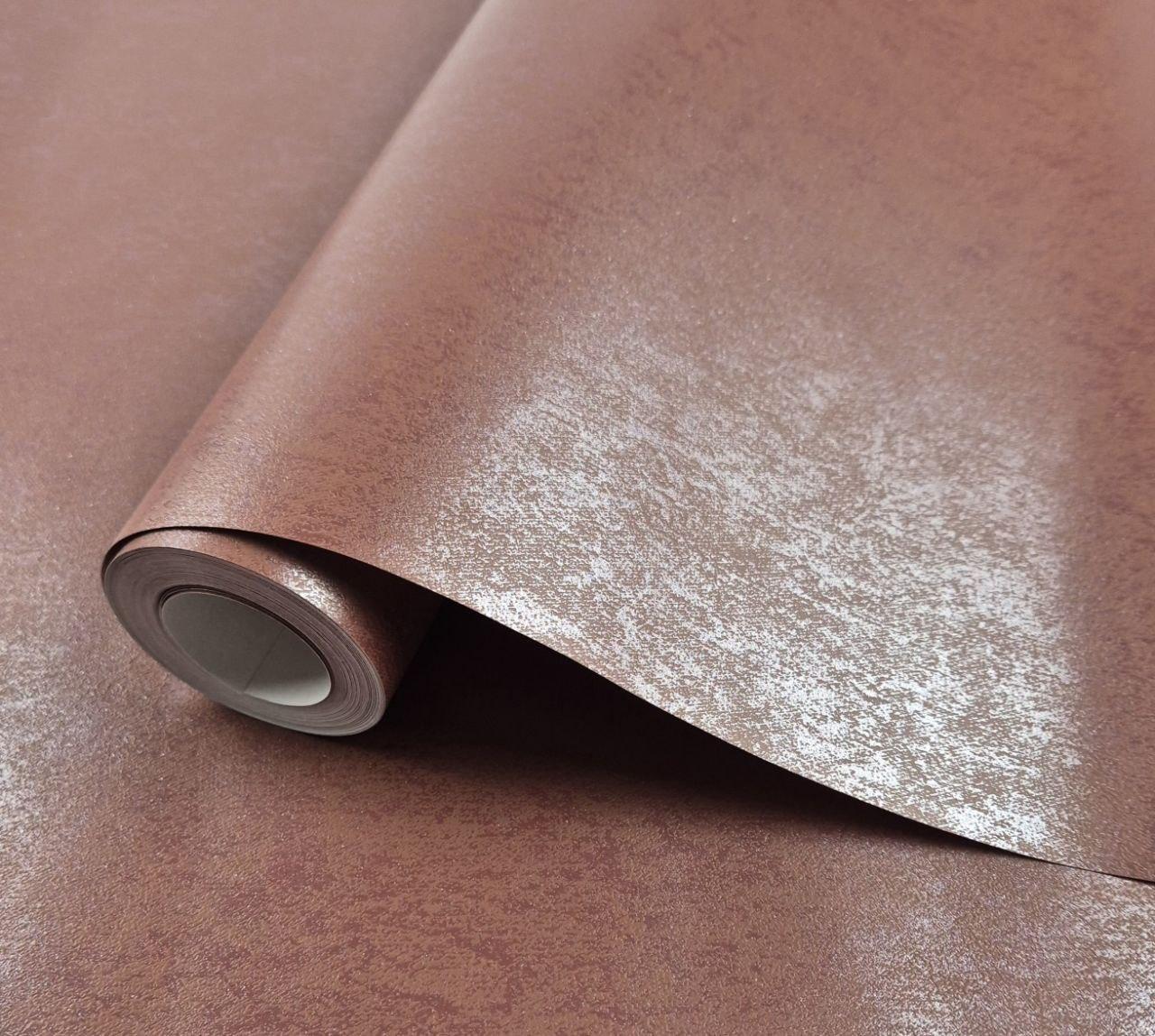 Шпалери вінілові на флізеліні 0.53 × 10.05 м Marburg 55710, бордово-цегляні — для спальні, вітальні, кабінету, фото 1