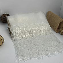 Бахрома танцювальна з паєткою 20см, білий прозорий