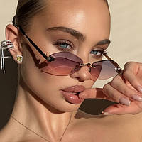 Сонцезахисні окуляри унісекс ромби Panthere без оправи градієнт рожеві